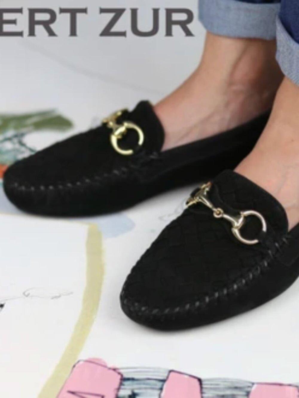 NWT Robert Zur Women's PERLATA Black Suede size 7.5